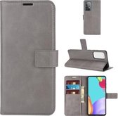 Voor Samsung Galaxy A52 5G Retro Kalfspatroon Gesp Horizontale Flip Leren Case met Houder & Kaartsleuven & Portemonnee (Grijs)