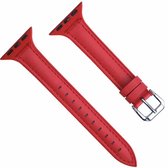 Voor Apple Watch Series 5 & 4 44mm / 3 & 2 & 1 42mm siliconen + lederen vervangende band horlogeband (rood)