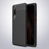Litchi Texture TPU schokbestendig hoesje voor Huawei P30 (zwart)