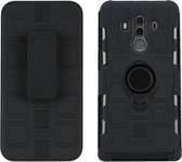 Voor Huawei Mate 10 Pro 3 in 1 Cube PC + TPU beschermhoes met 360 graden draaien zwarte ringhouder (zwart)