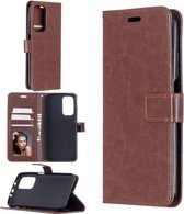 Voor Geschikt voor Xiaomi Mi 10T Pro Crazy Horse Texture Horizontale flip lederen tas met houder & kaartsleuven & portemonnee & fotolijst (bruin)