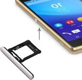 Micro SD / SIM-kaart Lade + kaartsleuf Port Dust Plug voor Sony Xperia XZ Premium (Dual SIM-versie) (zilver)