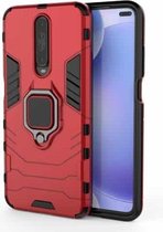 Voor Geschikt voor Xiaomi Redmi K30 schokbestendige pc + TPU beschermhoes met magnetische ringhouder (rood)