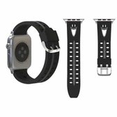 Voor Apple Watch Series 3 & 2 & 1 42 mm Fashion lachend gezicht patroon siliconen horlogebandje (zwart + grijs)