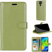 Voor Xiaomi Redmi 10X 4G / Redmi Note 9 Pure Color Horizontale Flip PU lederen tas met houder & kaartsleuven & portemonnee & fotolijst (groen)