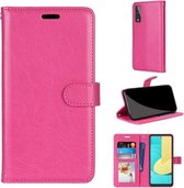 Voor LG Stylo 7 5G Pure Kleur Horizontale Flip PU-lederen Case met Houder & Kaartsleuven & Portemonnee & Fotolijst (Rose Rood)