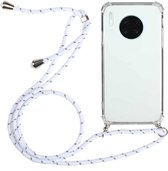 Voor Huawei Mate 30 Four-Corner Anti-Fall transparante TPU beschermhoes met lanyard (wit)