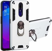 Voor OPPO F11 & A9 2 in 1 Armor Series PC + TPU beschermhoes met ringhouder (zilver)