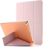 Voor iPad Mini 4 Airbag Vervorming Horizontale Flip Leren Case met Houder (Roze)