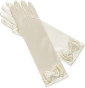 Prinses Anna - Handschoenen met strik - Gebroken wit - Prinsessenjurk Accessoires