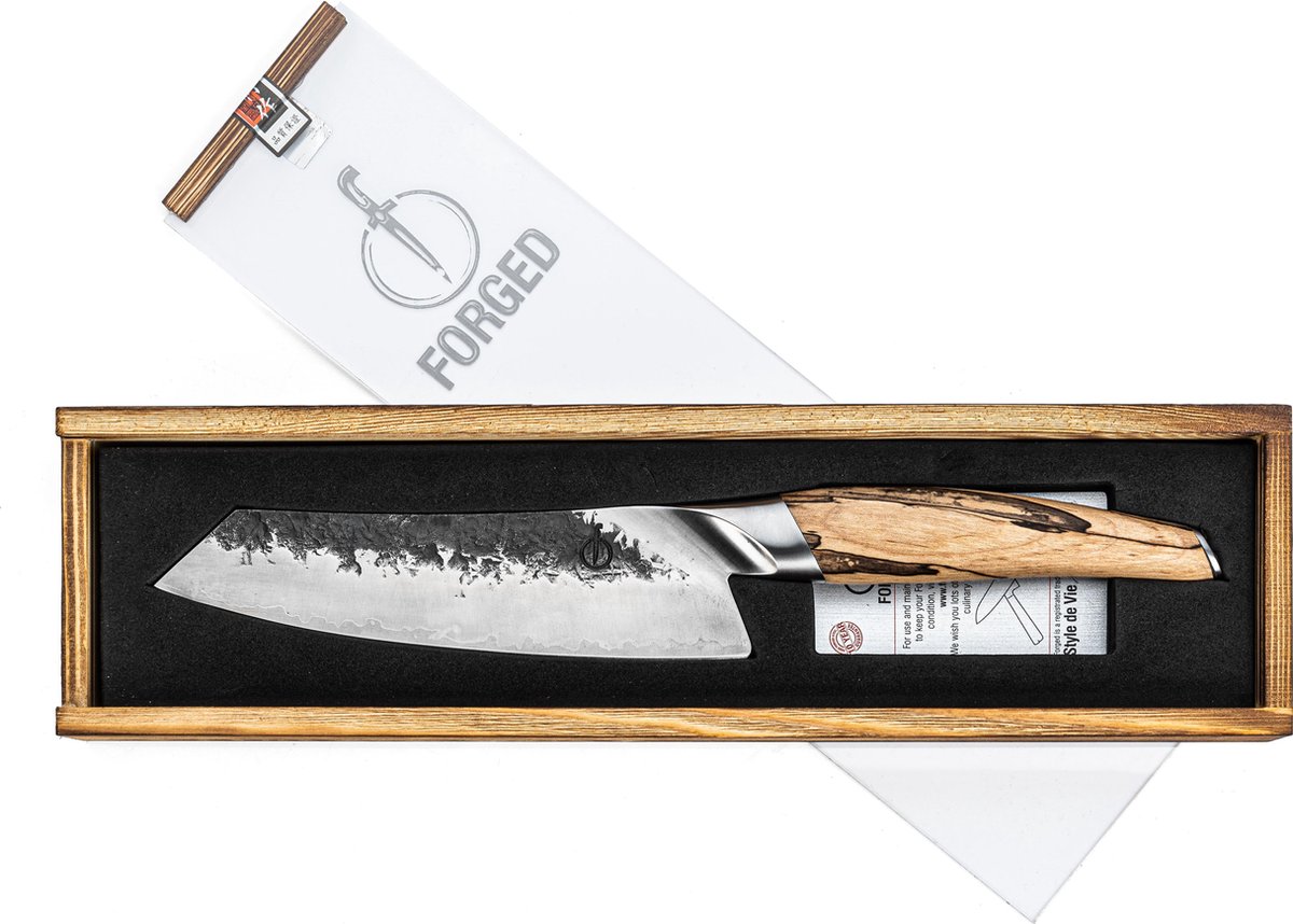Forged Katai Santokumes 18cm - VG10 Staal - In Houten Giftbox