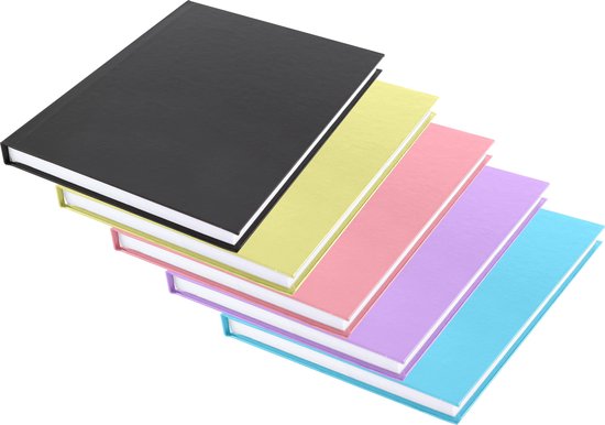 Pakket van stuks luxe schoolschriften gelinieerd harde kaft - gekleurd -... bol.com