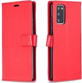 Voor Samsung Galaxy A32 5G Crazy Horse Textuur Horizontale Flip Lederen Case met Houder & Kaartsleuven & Portemonnee & Fotolijst (Rood)