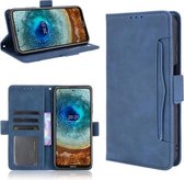 Voor Nokia X10/X20 Huid Voel Kalf Patroon Horizontale Flip Lederen Case met Houder & Kaartsleuven & Fotolijst (Blauw)