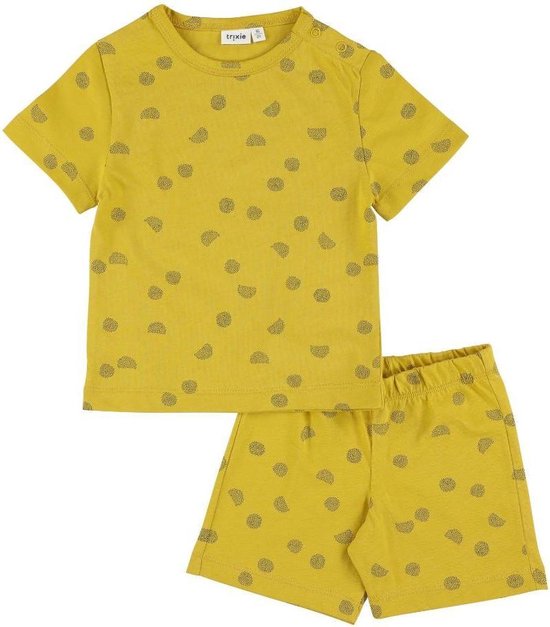 Trixie Pyjama Sunny Spots Kort Junior Katoen Okergeel Maat 140