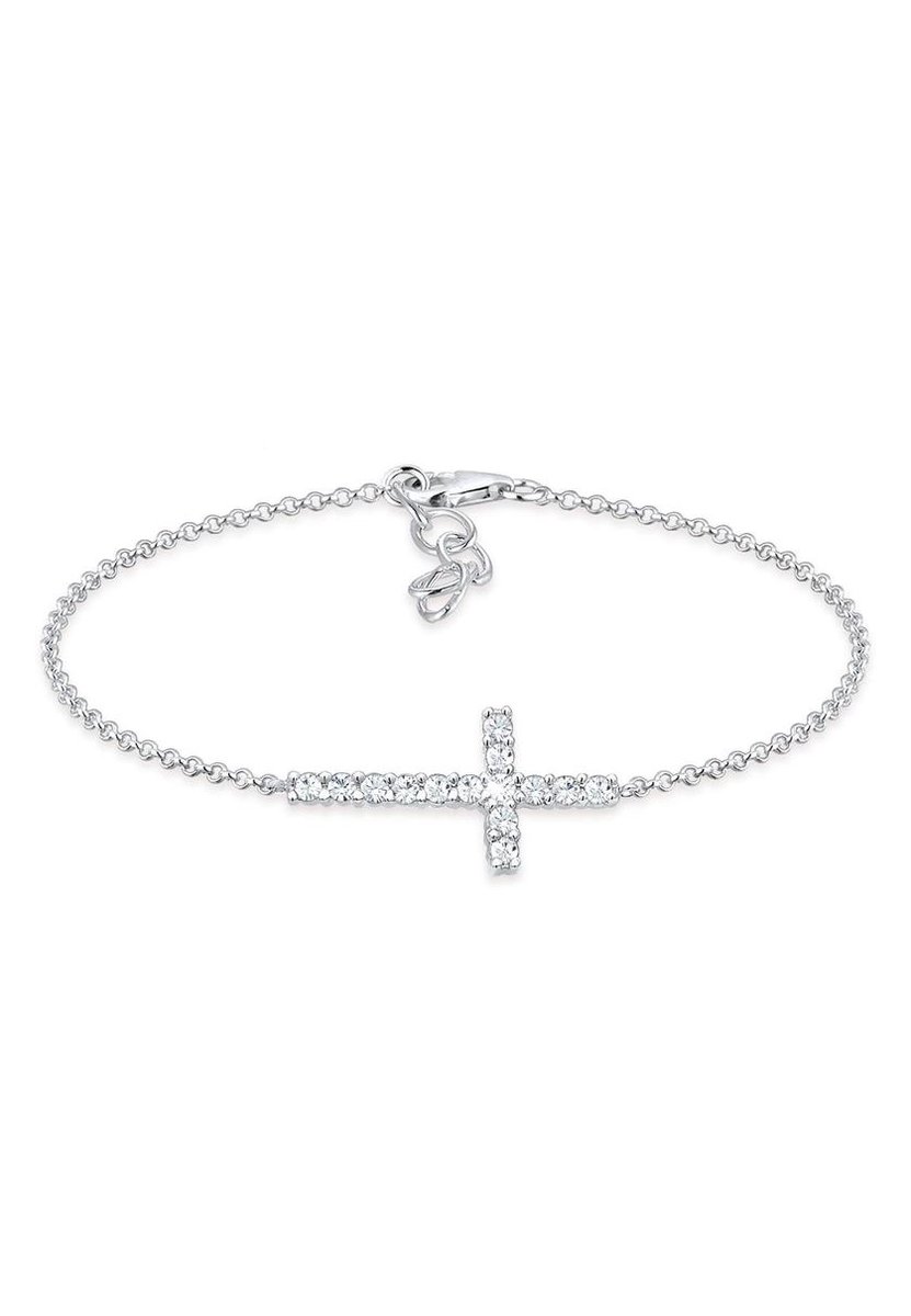 Elli - Armband - Dames Kruis Symbool Klassiek met kristallen in 925 sterling zilver verguld - Dames