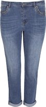 Paprika Dames Slim, enkellange jeans Louise met borduurwerk en kraaltjes - Jeans - Maat 46
