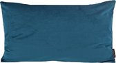 Velvet Blauw Long Kussenhoes | Fluweel - Polyester | 30 x 50 cm