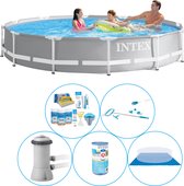 Piscine Avec Accessoires de vêtements pour bébé - 6 Pièces - Cadre Prism Rond 366x76 cm