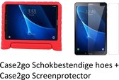 Samsung Galaxy Tab A 10.1 (2016/2018) hoes - Schokbestendige case met handvat + Screenprotector - Rood