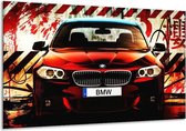 Schilderij Op Canvas BMW - Zwart, Rood, Wit - 120x70cm 1Luik - Foto Op Canvas - GroepArt 6000+ Schilderijen 0p Canvas Art Collectie - Wanddecoratie - Woonkamer - Slaapkamer - Canvas Print