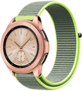 Nylon Smartwatch bandje - Geschikt voor  Samsung Galaxy Watch 42mm nylon band - fluoriserend - Horlogeband / Polsband / Armband
