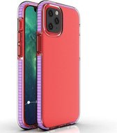 Voor iPhone 12 mini TPU tweekleurige schokbestendige beschermhoes (lichtpaars)