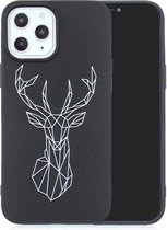 Voor iPhone 12 mini Painted Pattern Soft TPU Case (Elk)