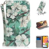 Voor Galaxy A01 3D Schilderen Horizontale Flip Leren Case met Houder & Kaartsleuf & Portemonnee & Lanyard (Aquarelbloemen)