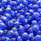 Ilènne - Glaskralen blauw - plat ovaal - 9 x 6 mm - 125 gram - kralen hobby volwassenen