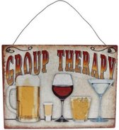 wandbordje- mancave - Vaderdag -Wanddecoratie Group Therapy 20 X 15 Cm Staal Wit