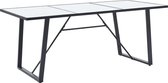 Medina Eettafel 180x90x75 cm gehard glas wit