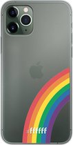 6F hoesje - geschikt voor iPhone 11 Pro -  Transparant TPU Case - #LGBT - Rainbow #ffffff
