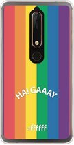 Nokia 6 (2018) Hoesje Transparant TPU Case - #LGBT - Ha! Gaaay #ffffff