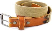 Kidzzbelts Jongenskinderriem ElastischVintage 1813 - Beige/Cognac - 85 cm