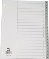 Q-Connect tabbladen set 1-20, met indexblad, ft A4, grijs