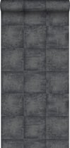 ESTAhome behang betonlook zwart - 138204 - 53 cm x 10,05 m