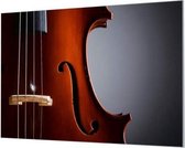HalloFrame - Schilderij - Viool Closeup Wand-beugels - Zwart - 150 X 100 Cm