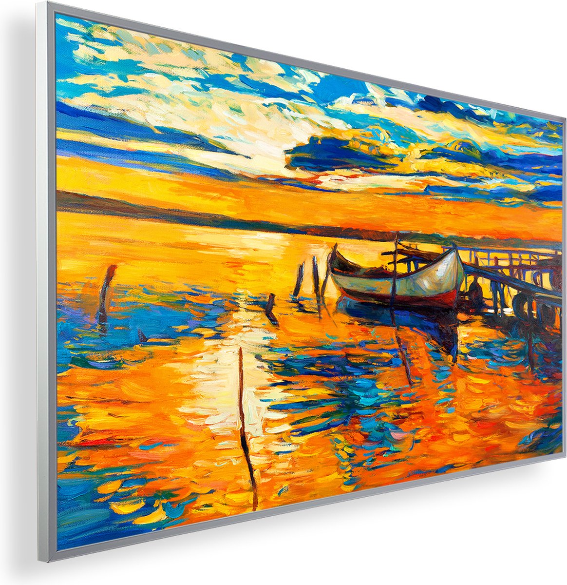 Infrarood Verwarmingspaneel 600W met fotomotief en Smart Thermostaat (5 jaar Garantie) - Olieverfschilderij en roeiboot 208