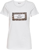 Only T-shirt Onlwild S/s T-shirt Jrs 15238565 White/stay Posit Dames Maat - XL