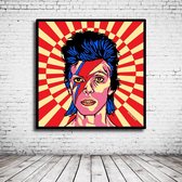 Pop Art David Bowie Poster in lijst - 90 x 90 cm en 2 cm dik - Fotopapier Mat 180 gr Framed - Popart Wanddecoratie inclusief lijst