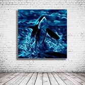 Orka Art Canvas - 80 x 80 cm - Canvasprint - Op dennenhouten kader - Geprint Schilderij - Popart Wanddecoratie