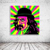 Pop Art Frank Zappa Canvas - 90 x 90 cm - Canvasprint - Op dennenhouten kader - Geprint Schilderij - Popart Wanddecoratie