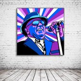 Pop Art Van Morrison Van The Man Acrylglas - 100 x 100 cm op Acrylaat glas + Inox Spacers / RVS afstandhouders - Popart Wanddecoratie