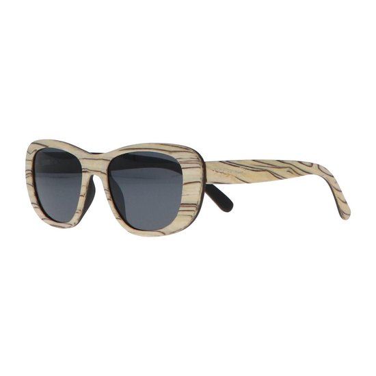 5one® Siena White striped - houten dames zonnebril met grijze lens van 5one® — afbeelding 3