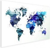 Wereldkaart Artistiek Nachtkleuren - Poster 100x50