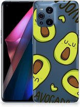 GSM Hoesje OPPO Find X3 | X3 Pro Backcase TPU Siliconen Hoesje Transparant Avocado Singing
