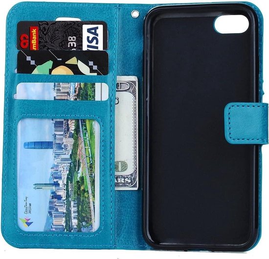 Portemonnee Book Case Hoesje Geschikt voor: iPhone 6 / 6S - turquoise