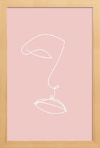 JUNIQE - Poster met houten lijst Outline -13x18 /Roze