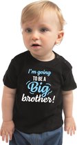 Going to be a big brother cadeau t-shirt zwart voor baby / kinderen - Aankodiging zwangerschap grote broer 62 (1-3 maanden)